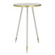 Al Saif Gallery steel table, 36x36x62 cm, round, golden edge, three legs - light beige product image 1