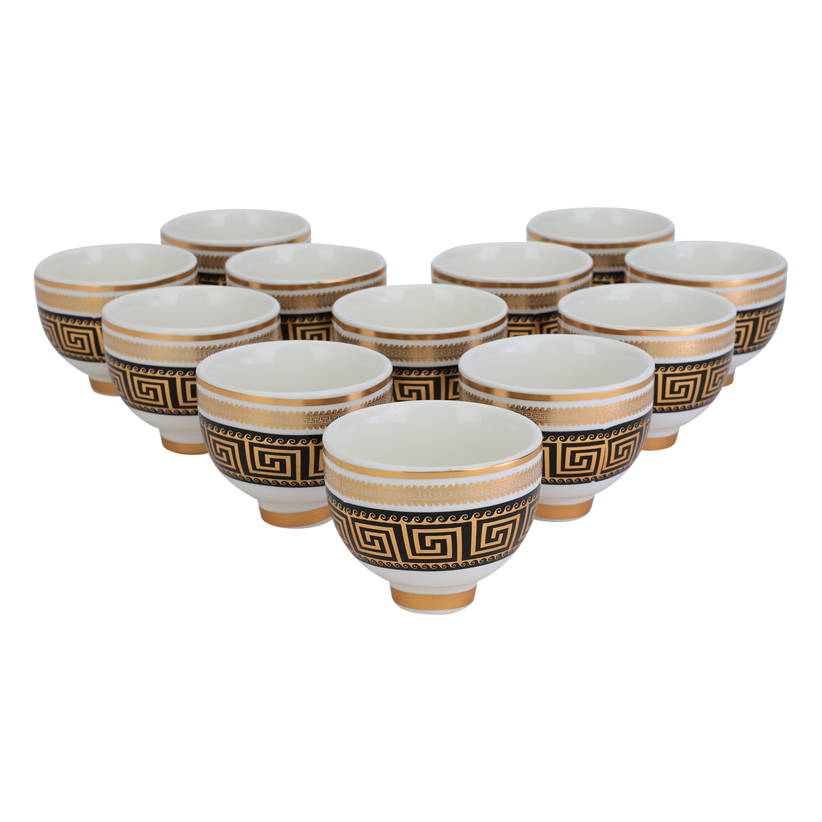 طقم فناجين قهوة عربي بورسلان السيف غاليري، 12 قطعة - ابيض اسود product image