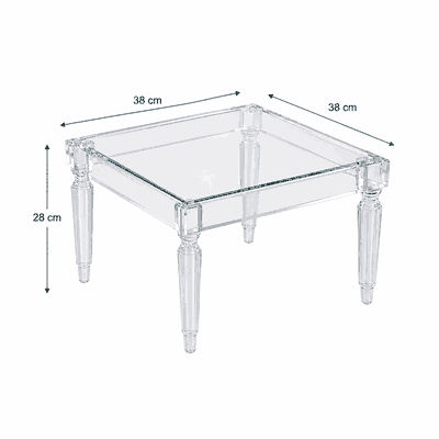 طقم طاولات اكريلك و زجاج، 5 قطع - شفاف product image 3