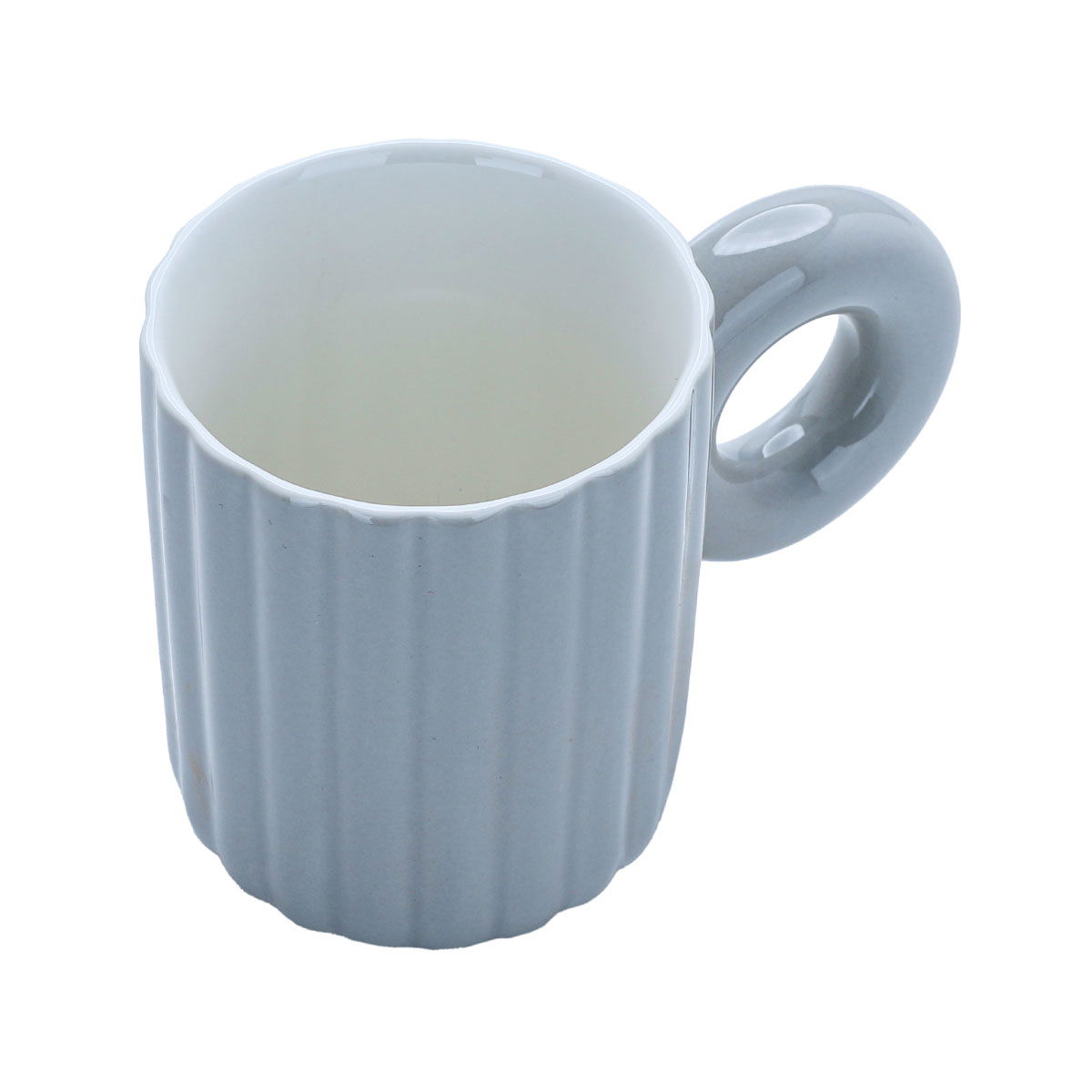 مج بيد دائرية بورسلان السيف غاليري، 400 مل - رمادي product image 2