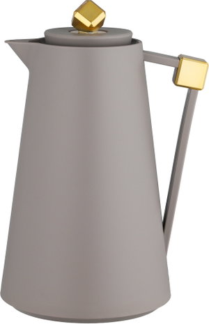 Everest Diamond Plastic Thermos, 1 Liter, Glass Inner Container, Pump - Gold Cappuccino product image 2
