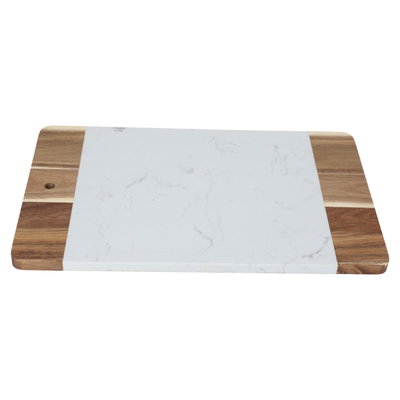 لوح تقطيع خشب رخام السيف غاليري، مستطيل - ابيض بني product image 3