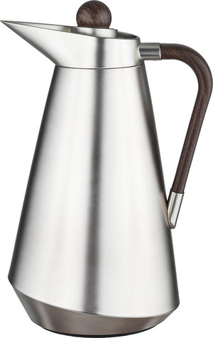 طقم ترامس طريف السيف غاليري، 1/0.7 لتر، حافظة داخلية زجاج، يد خشبي غامق، غطاء ضغاط - فضي product image 2