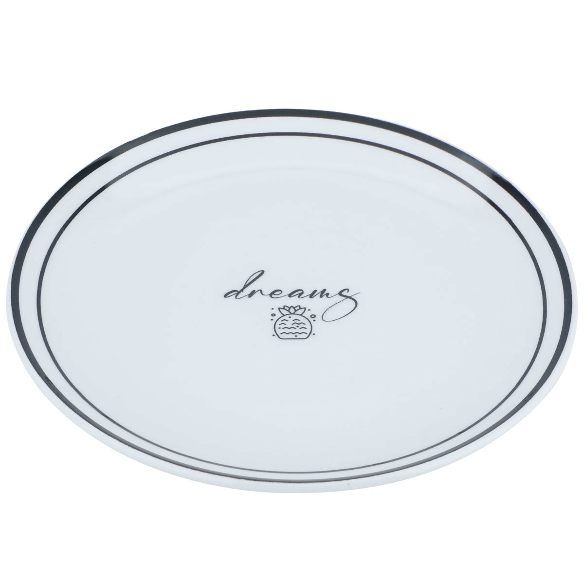 Al Saif Gallery Porcelain Serving Plate, 25.5X25.5X2.5 Cm - Black White product image