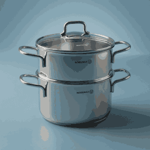 قدر مزدوج ستانلس ستيل كوركماز بيرلا، 20 سم، غطاء زجاج - فضي product image