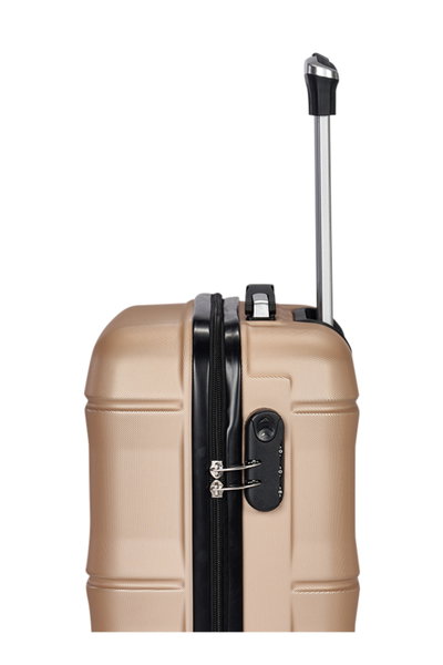 طقم شنط سفر ABS ليمرا، 3 مقاسات، 4 عجلات، قفل ارقام، WM-209 - ذهبي product image 6