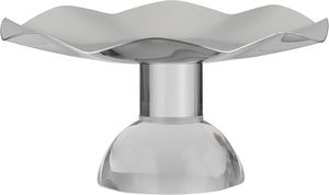 Al Saif Gallery Stainless Steel Serving Stand, 20.5x20.5x11 cm, Transparent Base - Transparent Silver product image 2