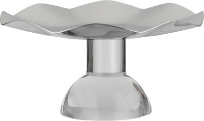 Al Saif Gallery Stainless Steel Serving Stand, 20.5x20.5x11 cm, Transparent Base - Transparent Silver product image 2