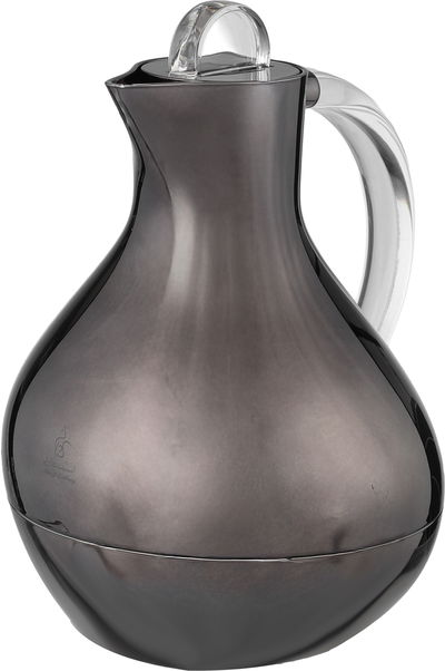 Al Saif Gallery Layal Thermos Set, 0.6/0.9 Liter, 2 Pieces, Glass Interior, Plastic Exterior, Transparent Handle, Push Button - Transparent Black product image 6