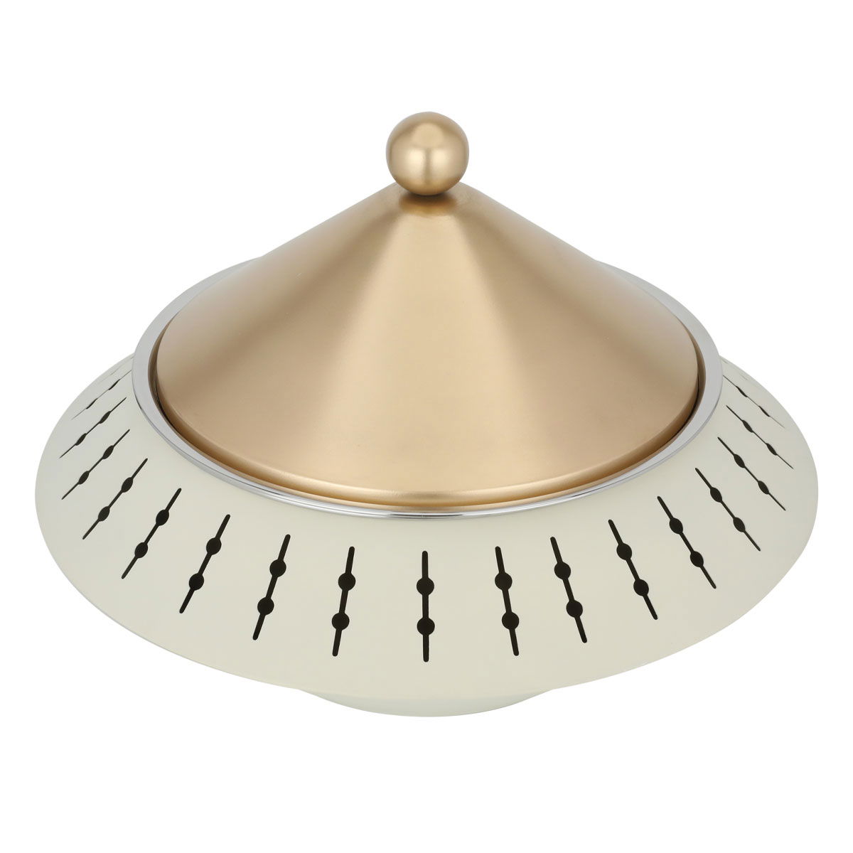 India Steel Al Saif Gallery food warmer, 3 litres, with double bowl, large - beige product image 3