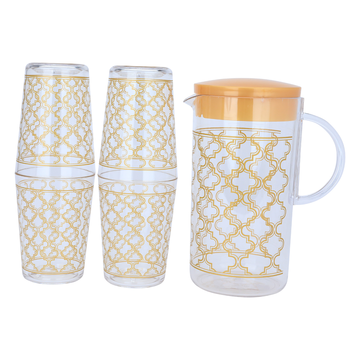 طقم جيك وكاسات بلاستيك السيف غاليري، 0.4 / 1.2 لتر، 4 كاسات - شفاف product image 4