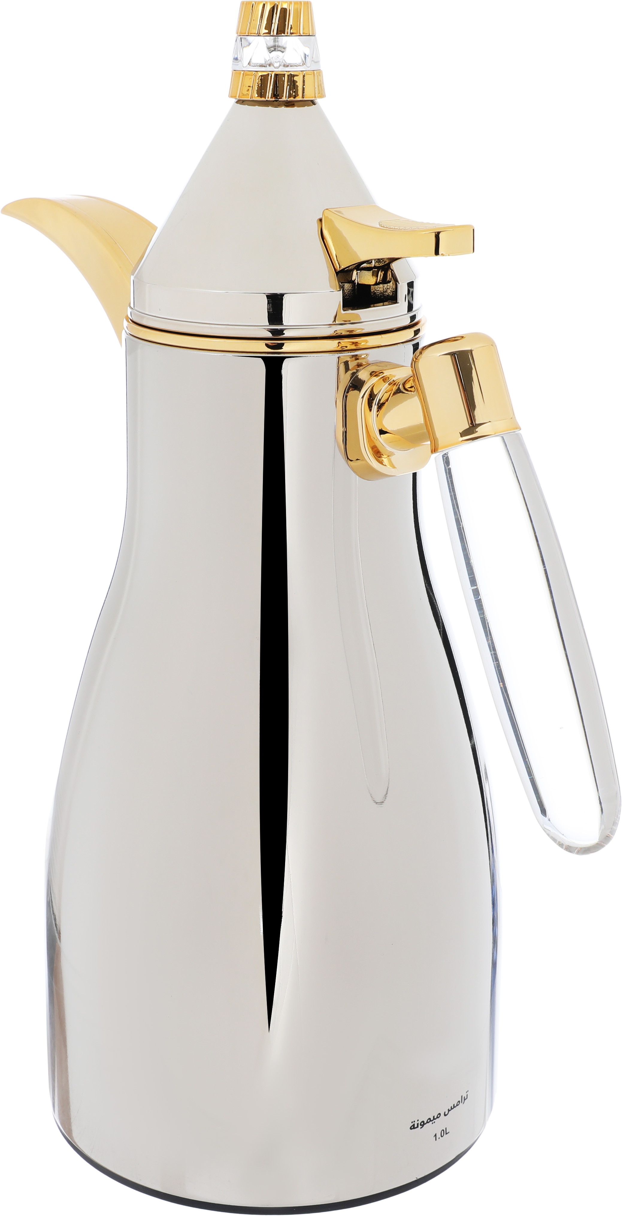 Al Saif Gallery Maimouna thermos set, two pieces, 1/1 liter, thermal glass inner container, steel outer shell - silver product image 4