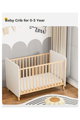 سرير اطفال خشب فان مومنت، 120×60 سم، مع ناموسية - ابيض product image 3