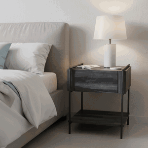 كومدينه خشب ام دي اف، 50×50×47.9 سم، 1 درج و رف - رمادي غامق product image