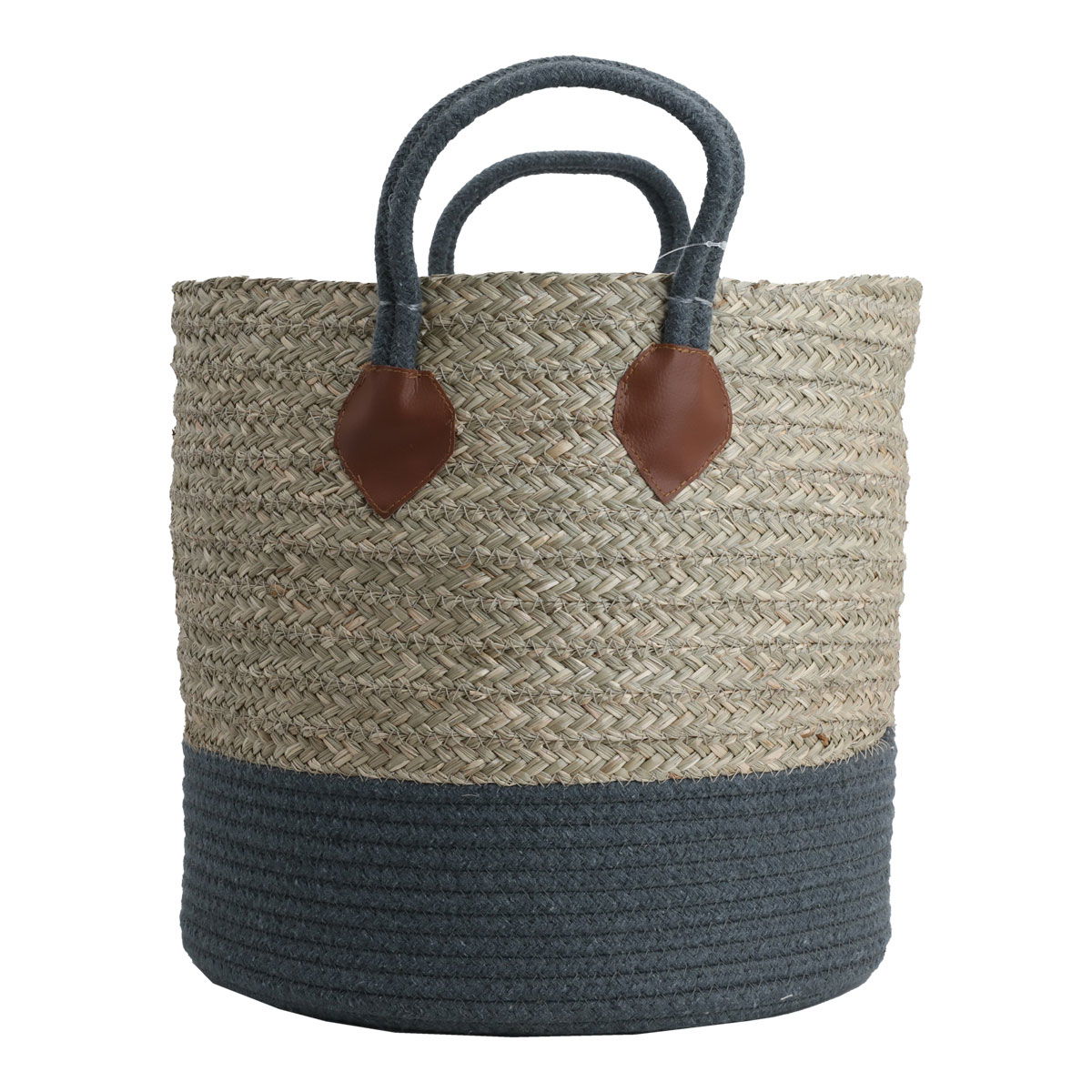 Al Saif Gallery Cotton Baskets Set, 20 x 30 x 35 cm, Round, with Handle, 3 Pieces - Beige product image 2