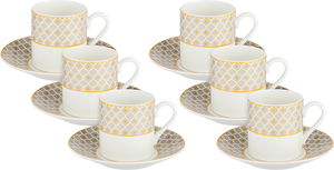 طقم فناجين قهوة تركي مع صحون بورسلان السيف غاليري، 12 قطعة، 80 مل - متعدد الالوان product image