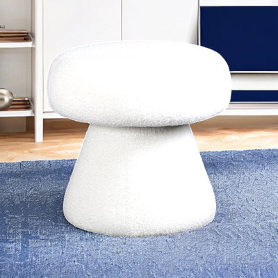 Modern Metal Chair, 45X45 Cm, Boucle Fabric And Foam - White product image 2