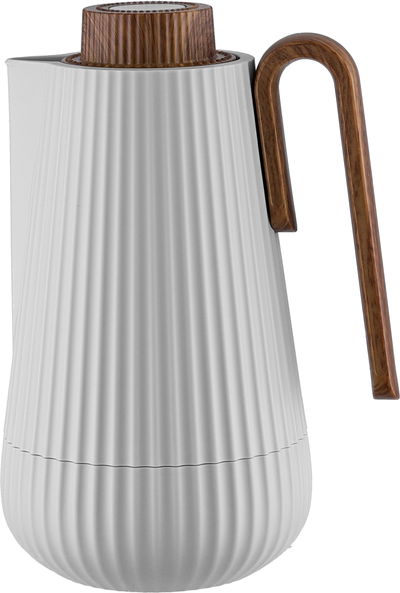 ترمس سمو جلوري، 0.7 لتر، يد خشبي، الخامة الداخلية زجاج، ضغاط - رمادي فاتح خشبي product image 1