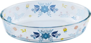 صينية فرن زجاج السيف غاليري، 1.6 لتر، نقش زهور، 26x18x6 سم - شفاف product image 2