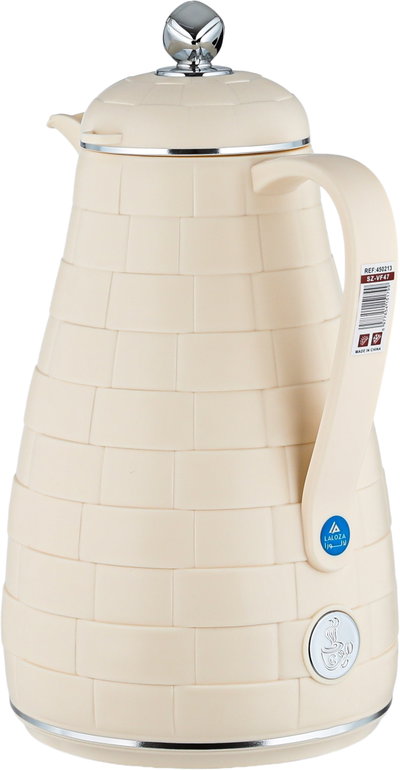طقم ترامس لالوزا، 1 / 1 لتر، 2 قطعة، حافظة داخلية زجاج، غطاء ضغاط - كريمي كروم product image 4
