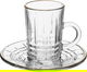طقم تقديم فناجين قهوة وبيالات شاي زجاج ماكس جلاس، 26 قطعة، حواف ذهبي - شفاف product image 2