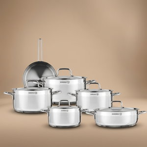 طقم قدور ستانلس ستيل الفا كوركماز، 11 قطعة - فضي product image