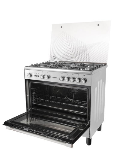 Tornado 9T10HUA1X1ASS Gas Oven, 5 Burners, 90x60 cm, 2 Convection Fans and 1 Cooling Fan - Silver product image 2