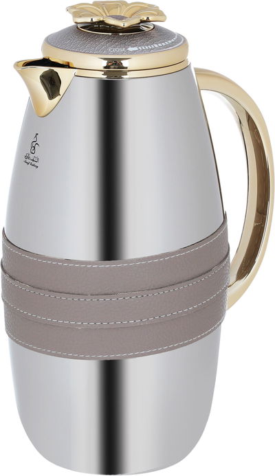 Al Saif Gallery Asmaa Steal Thermos Set, 0.7/1 Liter, 2 Pieces - Silver and Gold product image 4