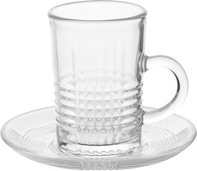 طقم تقديم بيالات وفناجين زجاج السيف غاليري، 11.5 سم، 18 قطعة، صحون - شفاف product image 3