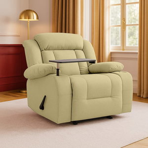 كرسي استرخاء خشب سويدي باك كومفورت، 100×77×104 سم، قماش كتان - البيج product image