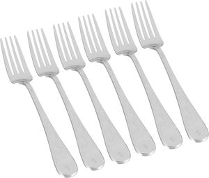 Al Saif Gallery Engraved Stainless Steel Fork Set, 6 Pieces - Silver product image
