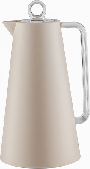 ترمس جلوري، 1 لتر، خامة داخلية زجاج، يد شفاف، غطاء ضغاط - بيج product image