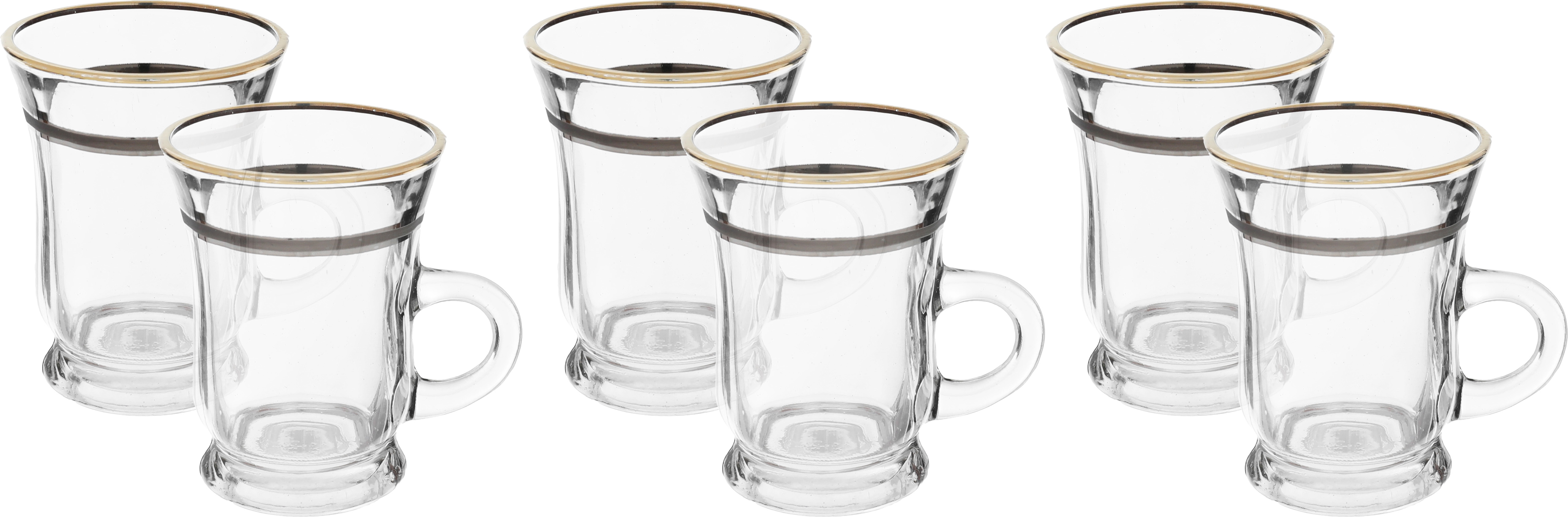 طقم بيالات شاي ديما زجاج السيف غاليري، 200 مل، 6 قطع - شفاف product image