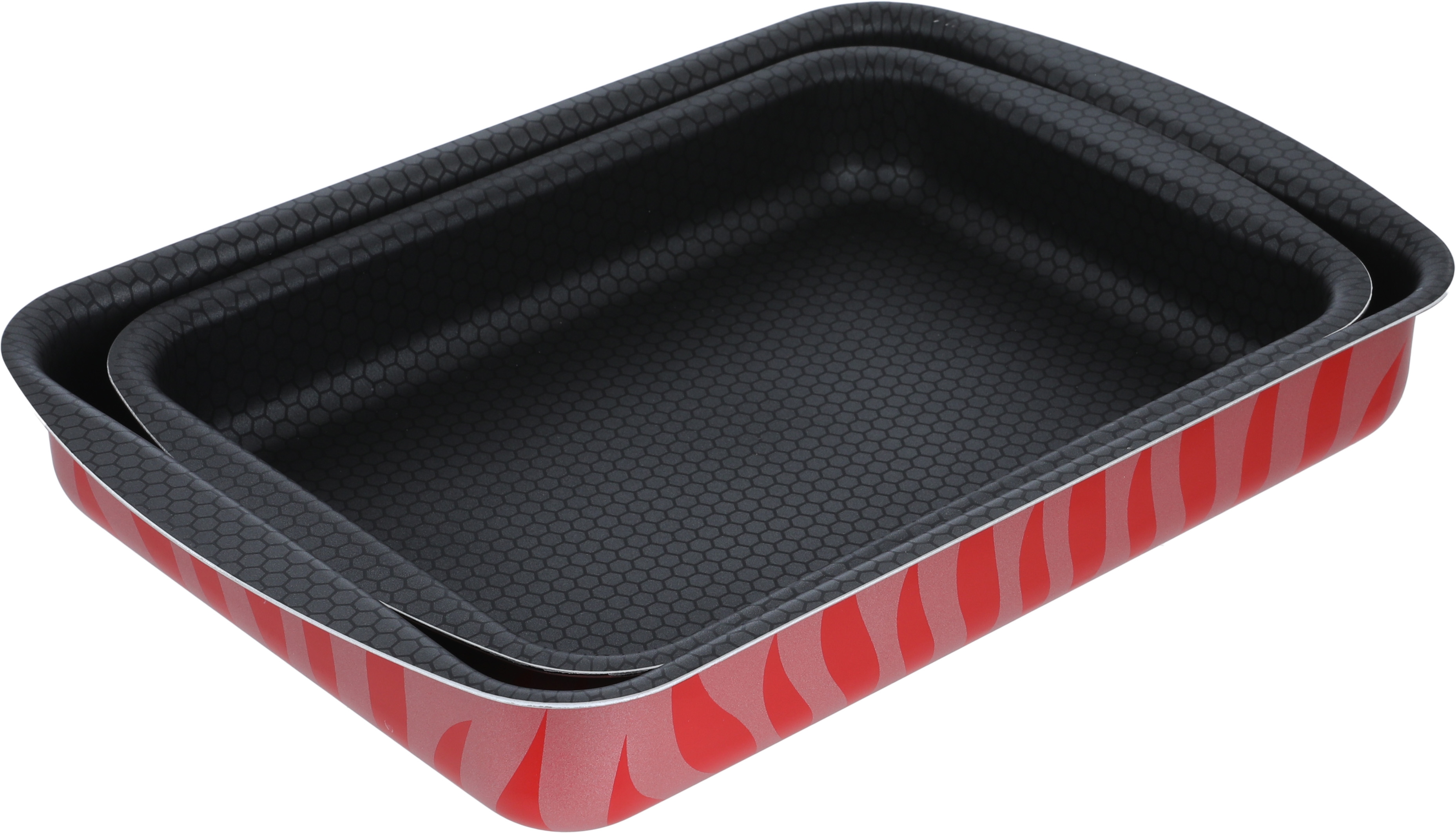Red Flame Stainless Steel Oven Tray Set, 2 Pieces - Red product image 1