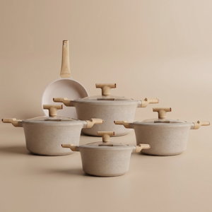 طقم قدور جرانيت نيوكلاين، 9 قطع - بيج product image