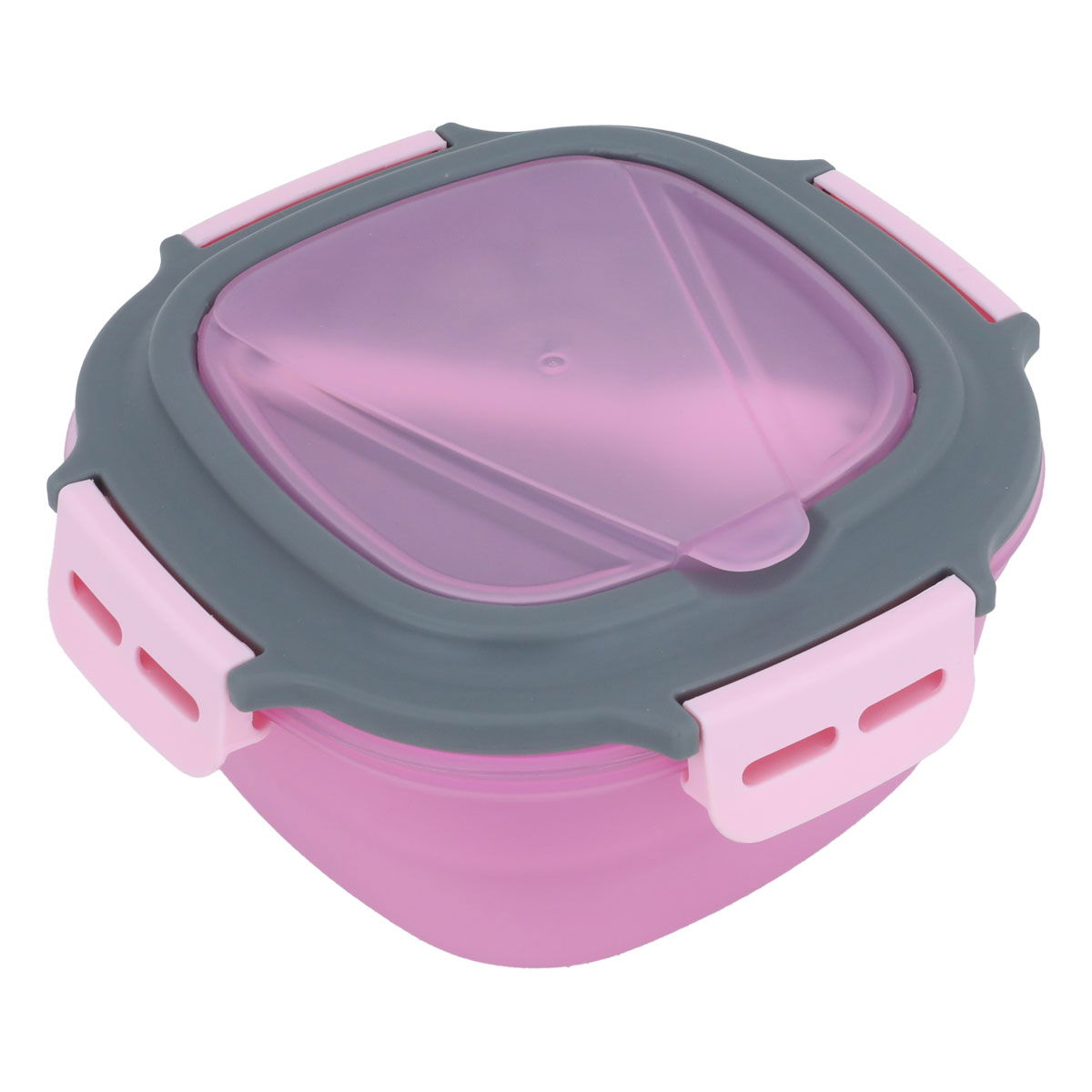 Al Saif Gallery plastic lunch box, square, with lid, 1.2 liters - pink product image 1