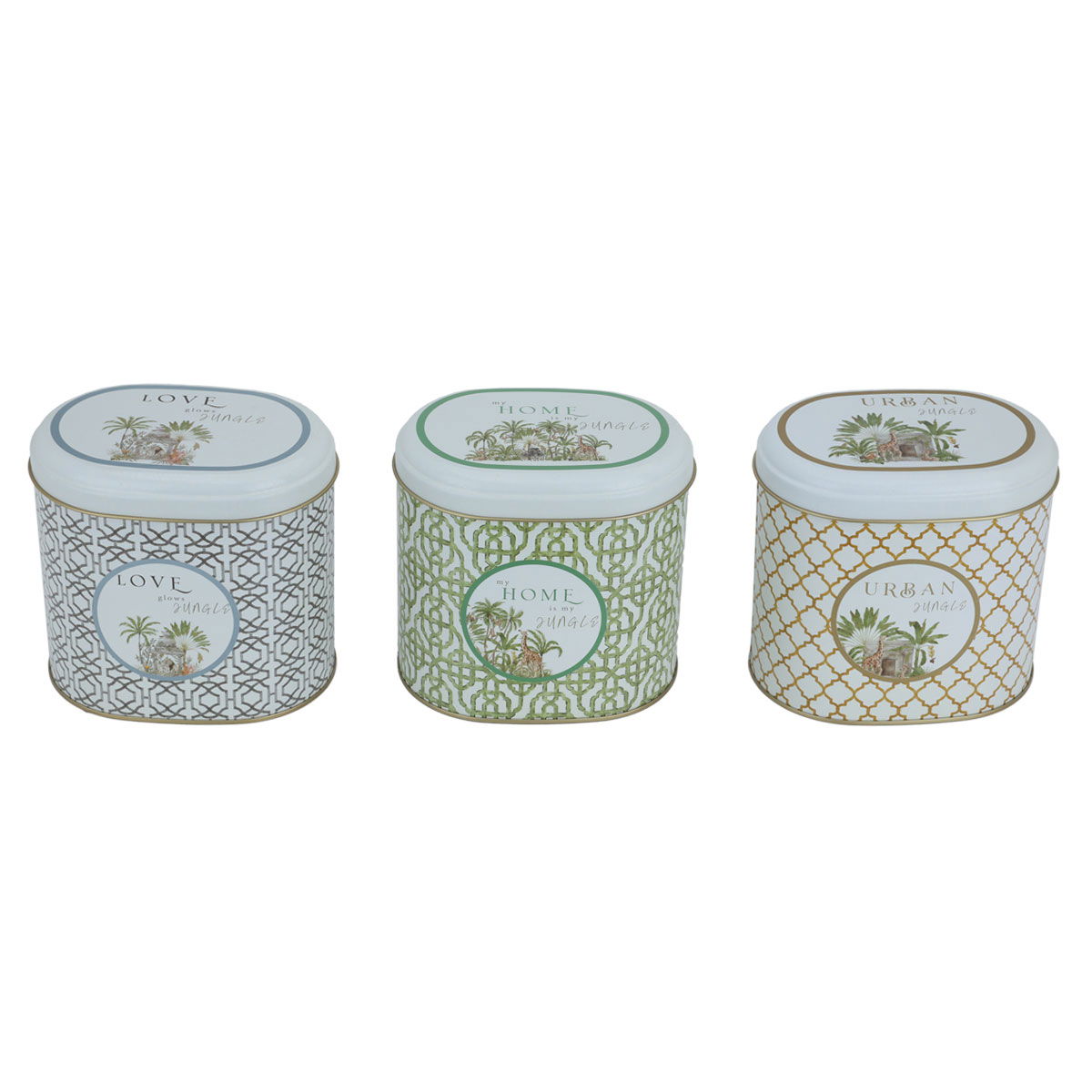 Al Saif Gallery Steel Cans Set, 160-105-150 ml, 3 Pieces, Oval - Colored product image 2