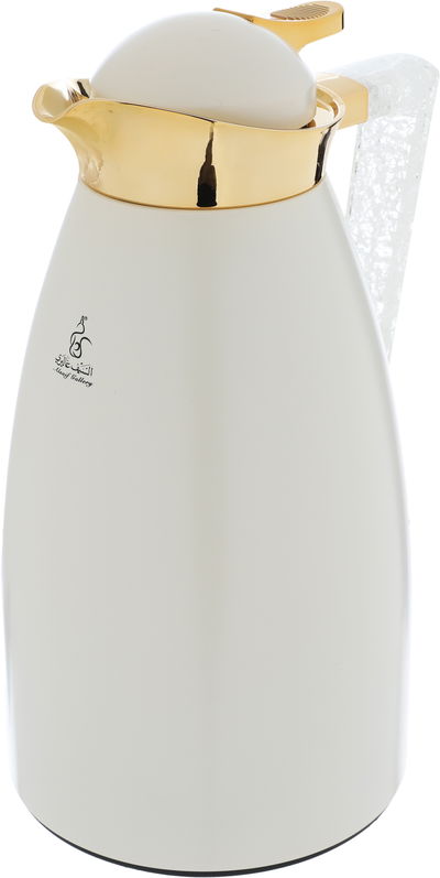Al Saif Gallery Maha thermos set, two pieces, 1 liter, thermal glass inner shell, steel outer shell - pearl product image 7