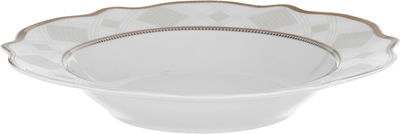 Alsaif gallery Porcelain Dinner Set, 24 Pieces, Round Shape with Beige Rim - White Gold product image 3