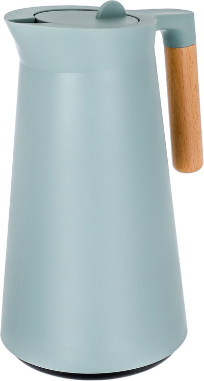 Timeless Linda Thermos, 1 liter, wooden handle, thermal glass inner container, plastic outer shell - dark green product image 3