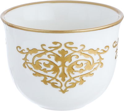 طقم تقديم شاي وقهوة زجاج وبورسلان السيف غاليري، 24 قطعة، مزخرف - ابيض شفاف product image 2