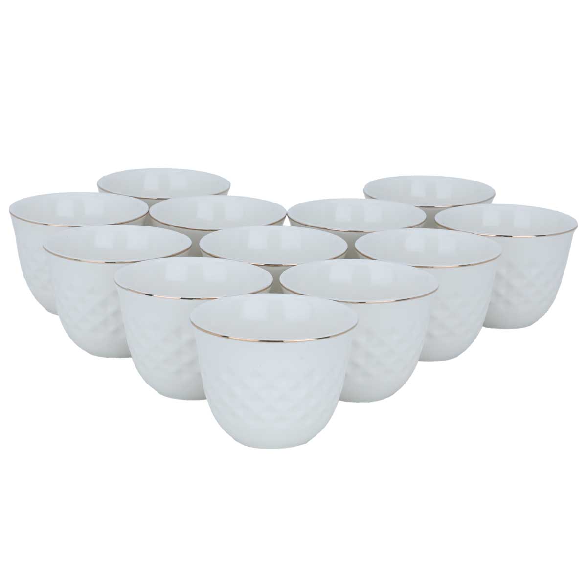 Al Saif Gallery Porcelain Arabic Coffee Cups Set, 80 ml, 12 Pieces - White product image 2