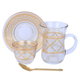 Max Glass tea and coffee serving set, 24 pieces, golden pattern - transparent product image 1