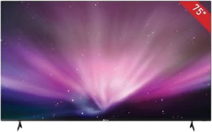 تلفزيون سمارت بدون اطار دانسات، 75 بوصة، 4K UHD، شاشة LED، نظام ويب او اس، ريموت كنترول، حامل جداري، DTD75UWS - اسود product image