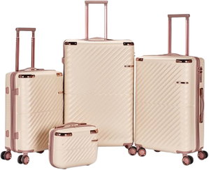 LIMRA Luggage Set, 4 Wheels, 4 Bags, Zipper Closure, 360° Rotating, WM-112 - Rose Gold Beige product image
