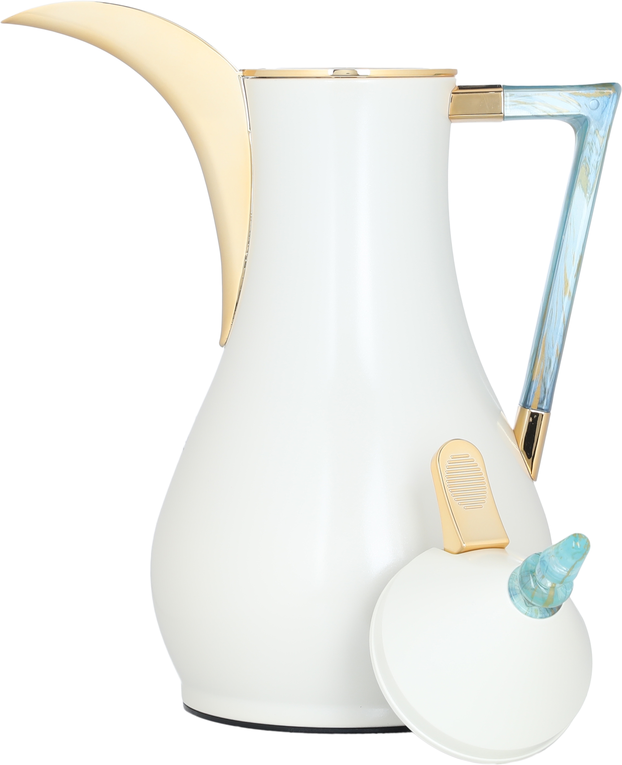 Al Saif Gallery Maha thermos set, two pieces, 1 liter, thermal glass inner shell, steel outer shell - pearl product image 8