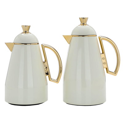 Al Saif Gallery Ruwayda thermos set, 1 liter, thermal glass inner container, steel outer shell - beige product image 2