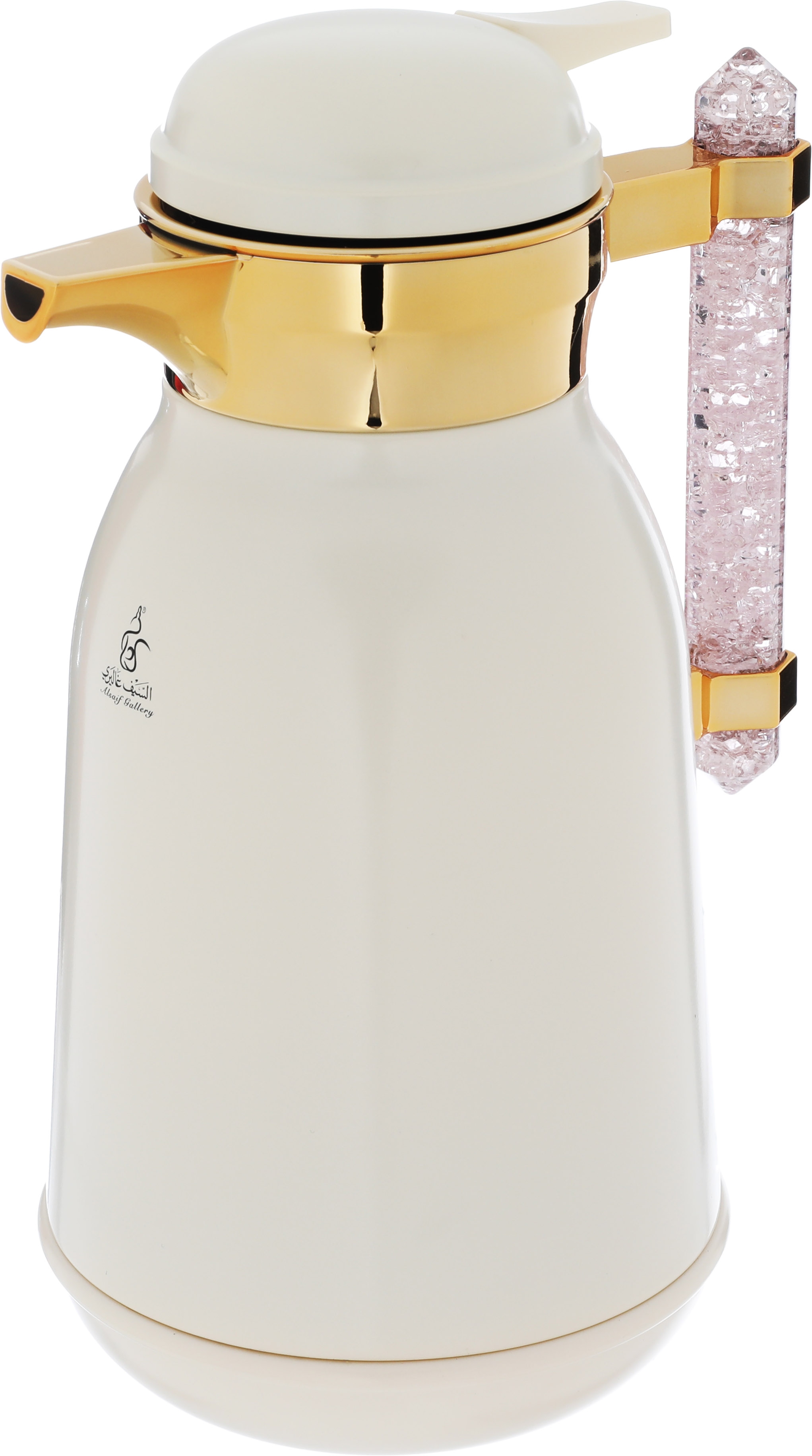 Al Saif Gallery Shahad thermos set, 1/1 liter, crystal handle, thermal glass inner case, stainless steel outer case - pearl product image 9