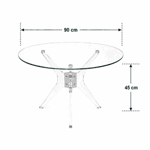 طقم طاولات زجاج و ستيل و اكرليك، 5 قطع - شفاف فضي product image 2