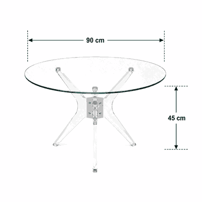 طقم طاولات زجاج و ستيل و اكرليك، 5 قطع - شفاف فضي product image 2